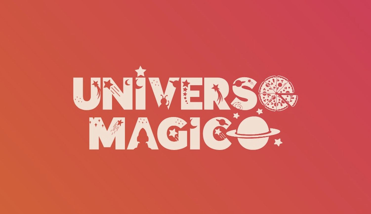 Logotipo de Pizzaria Universo Mágico