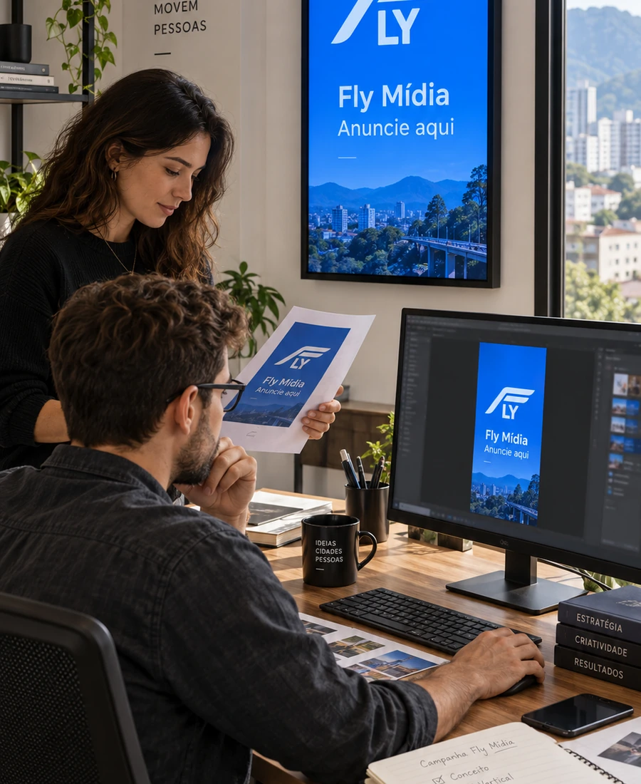 Produção de material publicitário para exibição em tela vertical